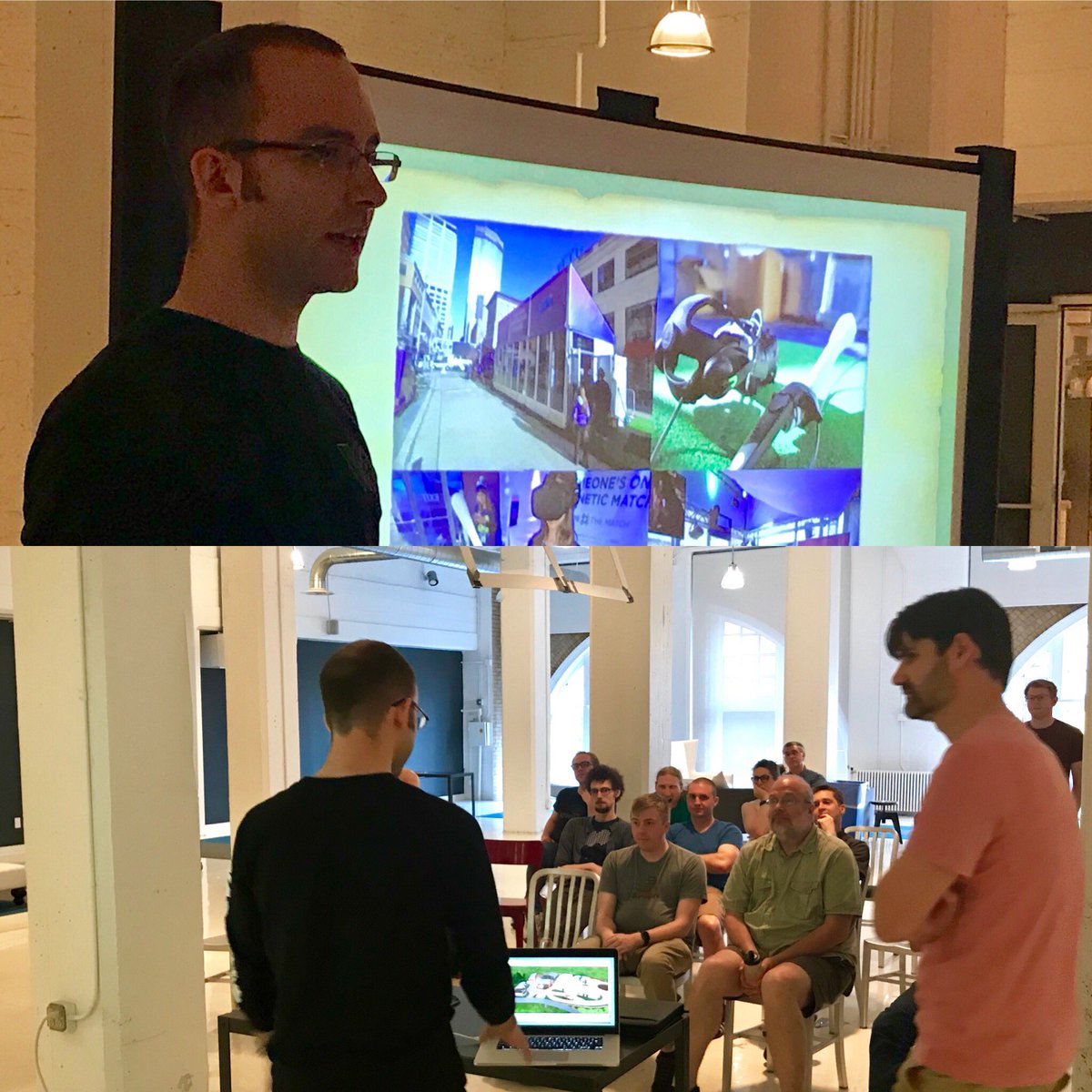 visualisgood's tweet photo. We did a deep dive into our two Super Bowl VR games at last night’s #MNVR meetup - thx @patrickswinnea @livingtech @drobdesign for contributing your talents, insights & stories! Big thanks to our great clients @MidwestDairy @BeTheMatch @CiceronHQ @BellmontPR 😎 https://t.co/BWG9HsdORB