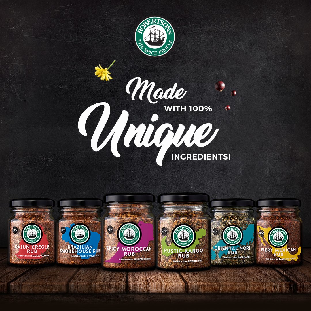 RobertsonsSpice's tweet photo. Proudly announcing our new range of unique artisanal rubs inspired by AMAZING global flavours. Our #RobertsonsRubs Masterclass kicks off @ 6pm – host @Lorns_Maseko and chefs @ashheegs &amp; @jasonswhitehead are ready to show YOU #SpiceDiscovery 🌍🌶👌 https://t.co/8GF69WcL6C