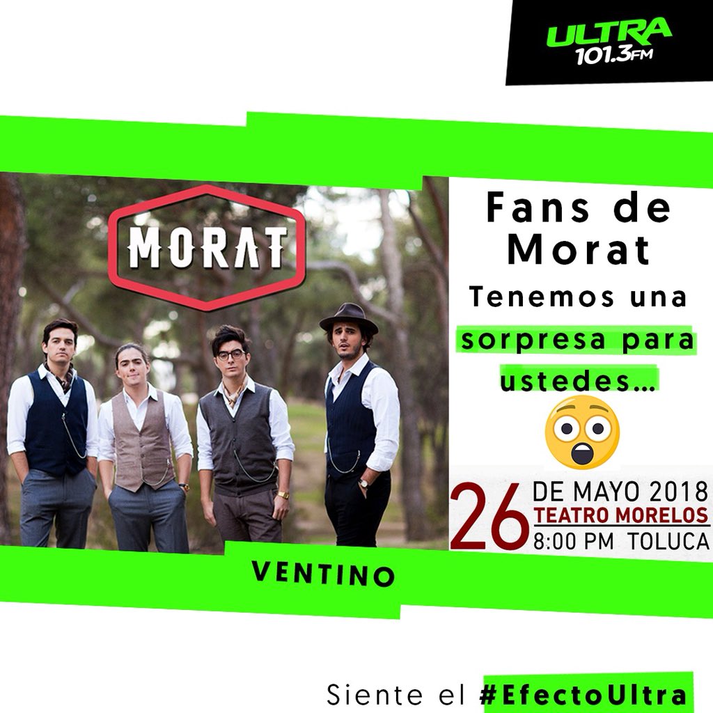 ¡Para todos los fans de <a href="/MoratBanda/">Morat</a> tenemos una gran sorpresa!. Si este tweet llega a 30 retweets se lanza la dinámica. #EfectoUltra