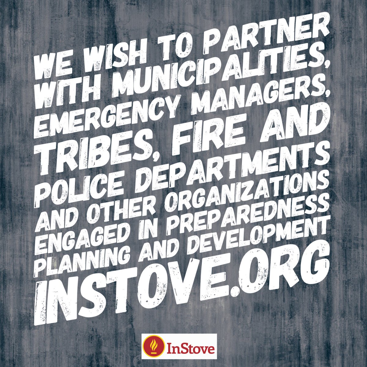 InStove's tweet image. Work with us to prepare for natural disasters and engage the community 
in efforts to raise awareness