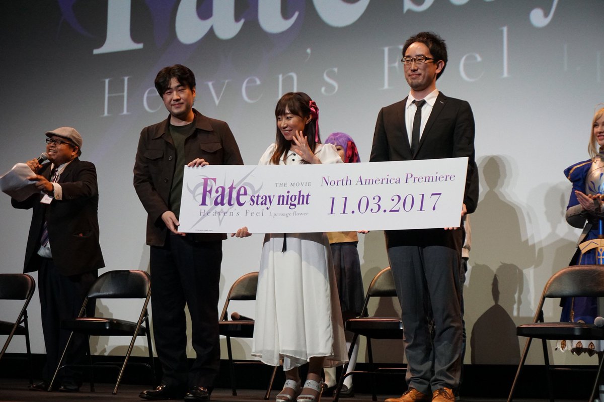 Aniplex Of America Tbt To The Premiere Of Fate Stay Night Heaven S Feel The Movie I Presage Flower In North America We Ll Also Be Hosting A Premiere Event For The English