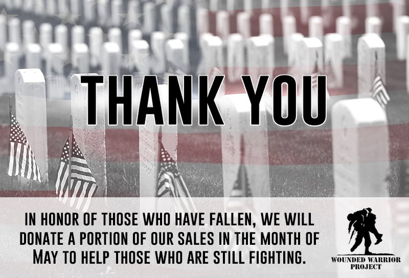 ShortRunPro's tweet image. This Memorial Day, we want to show our appreciation for the dedication and sacrifice our service men and women have made on behalf of our great country and for our freedoms. 

A portion of our sales in May will go to support those involved in the WWP: woundedwarriorproject.org