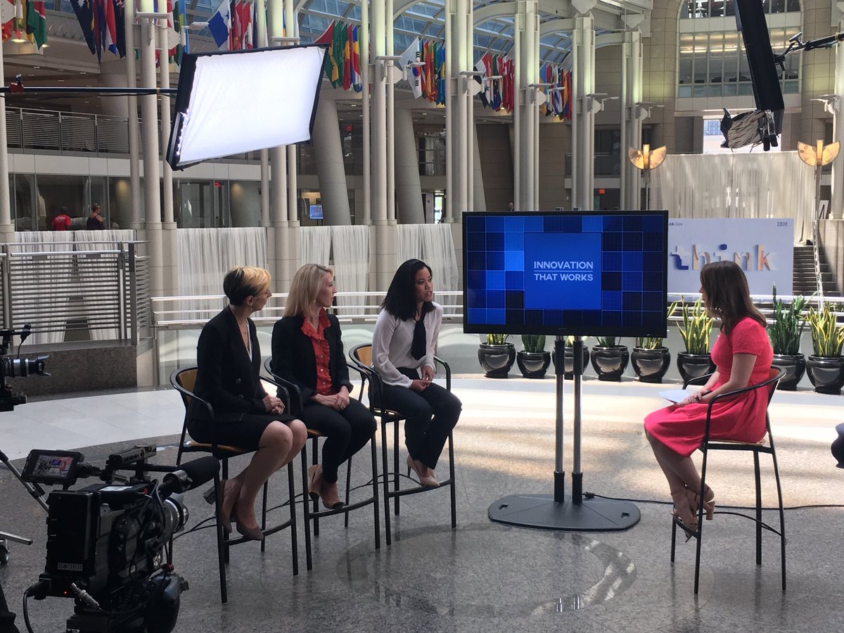 GovMattersTV's tweet photo. #BehindTheScenes — Colby speaks with Erica Ong of @IBMindustries , Meagan Metzger of @dcodethegov and Dawn Amore of @womenintech and Volanno on how the #IoT field will mature in the next few years. #ThinkGov2018 https://t.co/jZpyQVxCIn