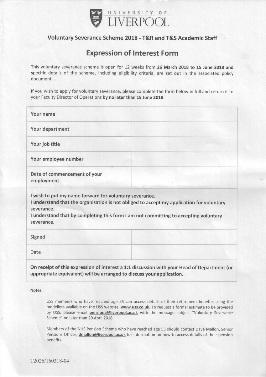 Ussbriefs On Twitter 17 Staff Must Accept The Voluntary Severance Offer Within 10 Working Days Otherwise The Offer May Be Withdrawn Https T Co 6nloo2vc8x