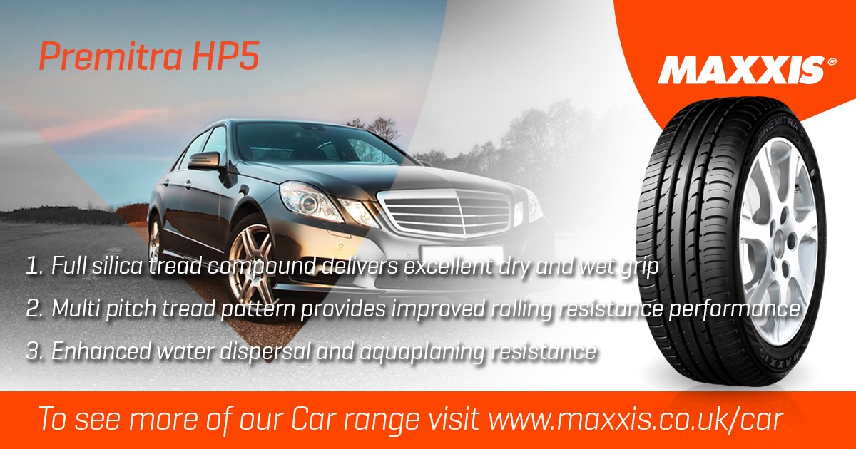 Maxxis_Tyres's tweet photo. Our #tyreoftheweek is the Maxxis #Premitra5 part of our #car tyre range.

The Premitra 5 has a full silica tread compound delivers excellent dry and wet grip.

Need more information? Click here: https://t.co/3zzONhe6bb https://t.co/S28y31qphO