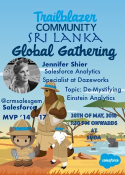 SLSFOHANA's tweet image. #TDX18GG - #SriLankaEdition #EmergingCommunity
@crmsalesgem , the #AnalyticsNinja will be doing an ONLINE session on &quot;De-Mystifying Einstein Analytics&quot; 

Exciting to welcome you to the #SriLankaSalesforceCommuity !
 @slsalesforcedug @WITSalesforceSL @chamilmadusanka