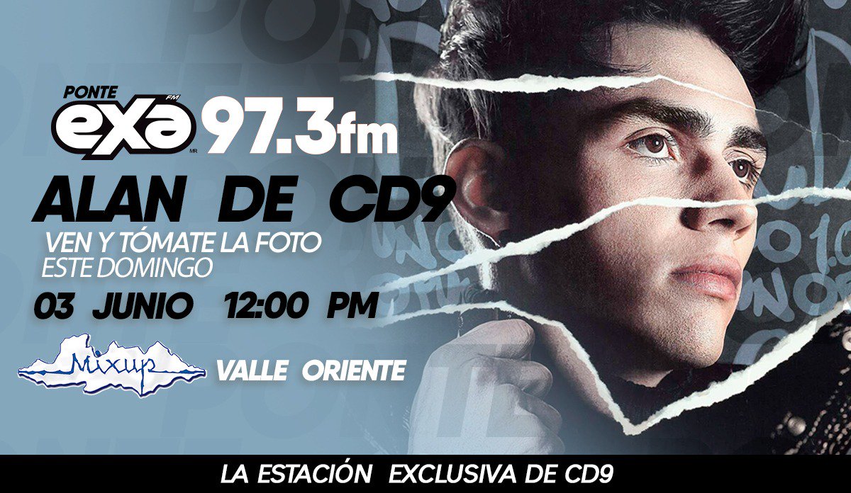 exafm973's tweet photo. 🚨ATENCIÓN CODERS🚨
@soyalannavarro👈 de @CD9💥 estará con nosotros para que TÚ😎 tengas una foto con él😱

📆 Domingo 3 de Junio
⏰ 12:00 PM
📍 Mixup de Valle Oriente

#AlanNavarroEnExaMTY 🤩 https://t.co/P3evYjkEEH