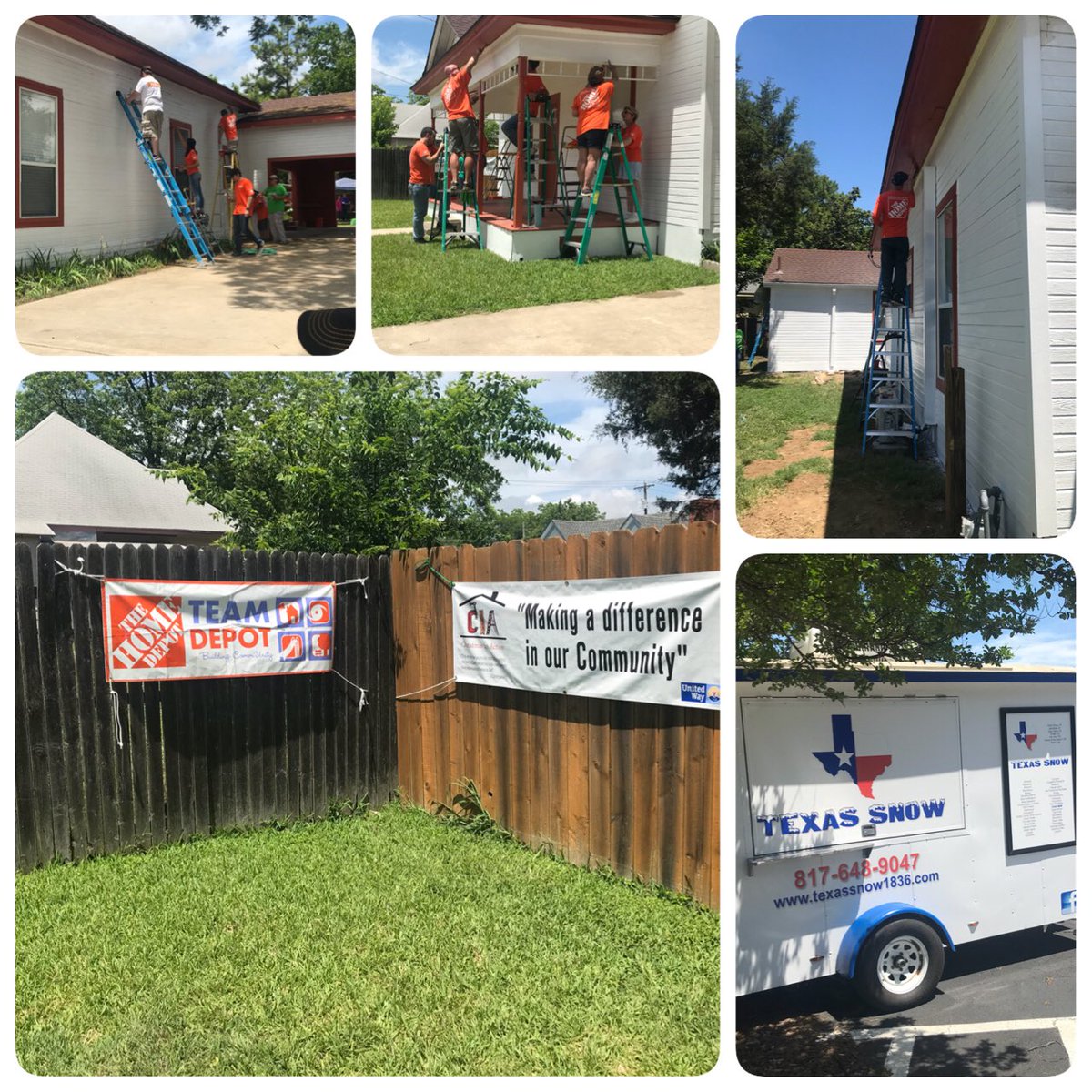 Cleburne team depot! So many volunteers for an amazing veteran in our community. We are so happy to be here. @crazytexasred1