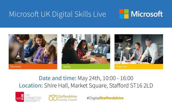 digital_khawar's tweet photo. Digitally-enabled citizens + Digital Government. Staffs Uni & partners have been developing citizens’ digital knowledge & skills at a Digital Skills Live event today @MicrosoftUK @StaffordshireCC @StaffsUni @DigitalStaffs #DigiGov18 @Digi_Gov #DigitalSkills https://t.co/sGXf8c36Dg