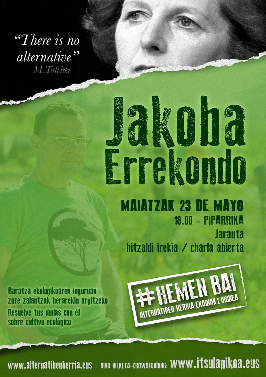 alterherria's tweet photo. Zer? Zer? Zer?😱
Bihar Jakoba Errekondo Iruñeko Piparrikan! Hitzaldi irekia prestatu dugu, Jakobari dituzun galdera guztiak egiteko aukera izan dezazun!
Ez galdu aukera!

📆 Maiatzak 23
⏰ 18.00etan
🌳 Piparrika hiri-baratzea (Jarauta kalea, Iruñea) https://t.co/PICYdHMKjT