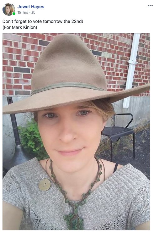 MKinion's tweet photo. Thank you, Jewel Hayes for your support! And thanks for your skilled banjo picking outside the polling places!

Every vote counts! Washington County Vote Centers, open until 7:30 PM: https://t.co/Hc5mV3Z8OO  
#arpx
https://t.co/EMd2LUHGKD https://t.co/9luaAdZ0nf