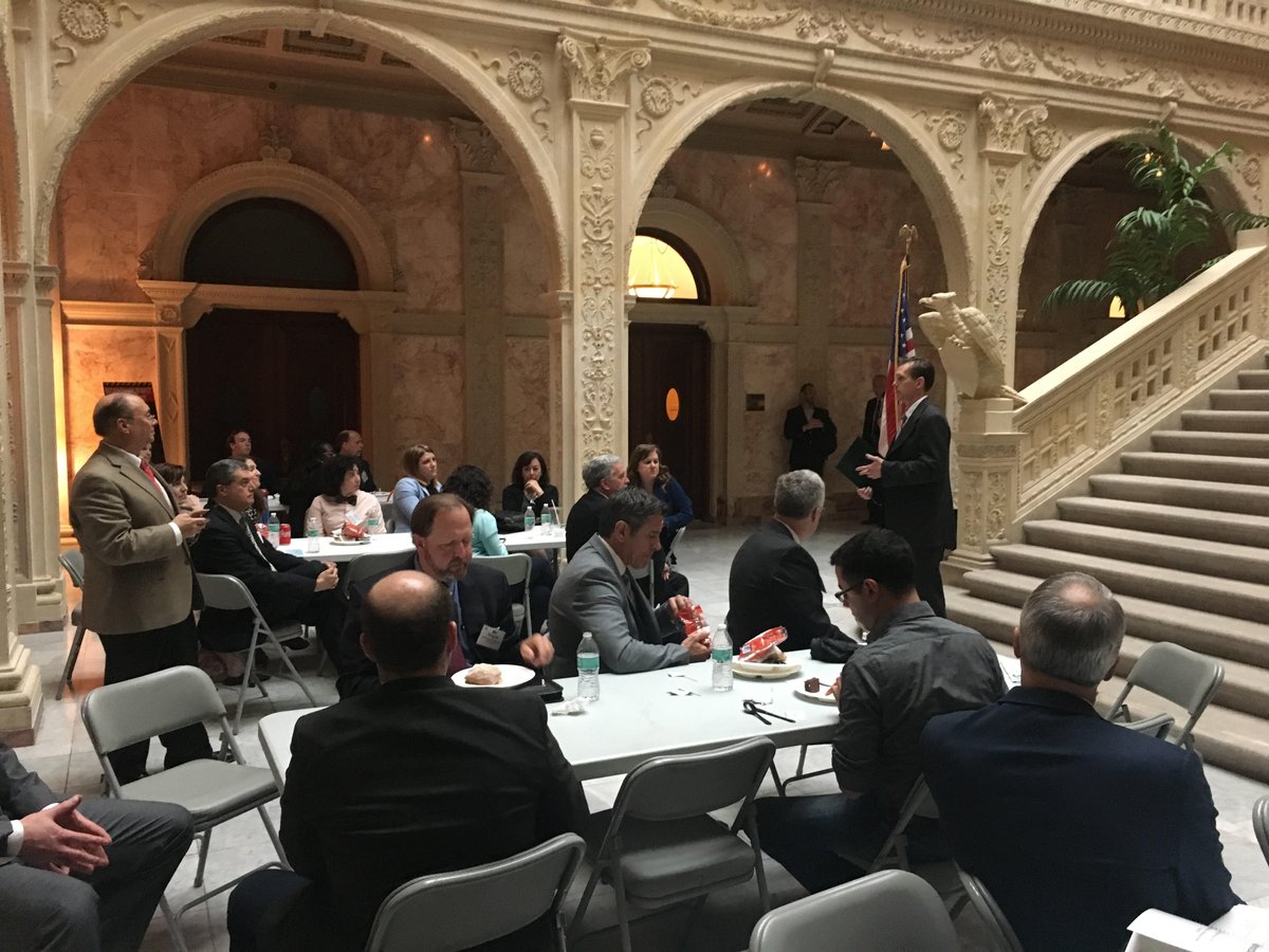 PAWWFH's tweet photo. Staff from the offices of PA State @SenatorDinniman and @SenatorMensch present @LifeSciencesPA with a Senate passed resolution declaring today, May 22nd as Cellicon Valley Day. #lspaadvocacy #wwfhpa https://t.co/23l3HJpyyM