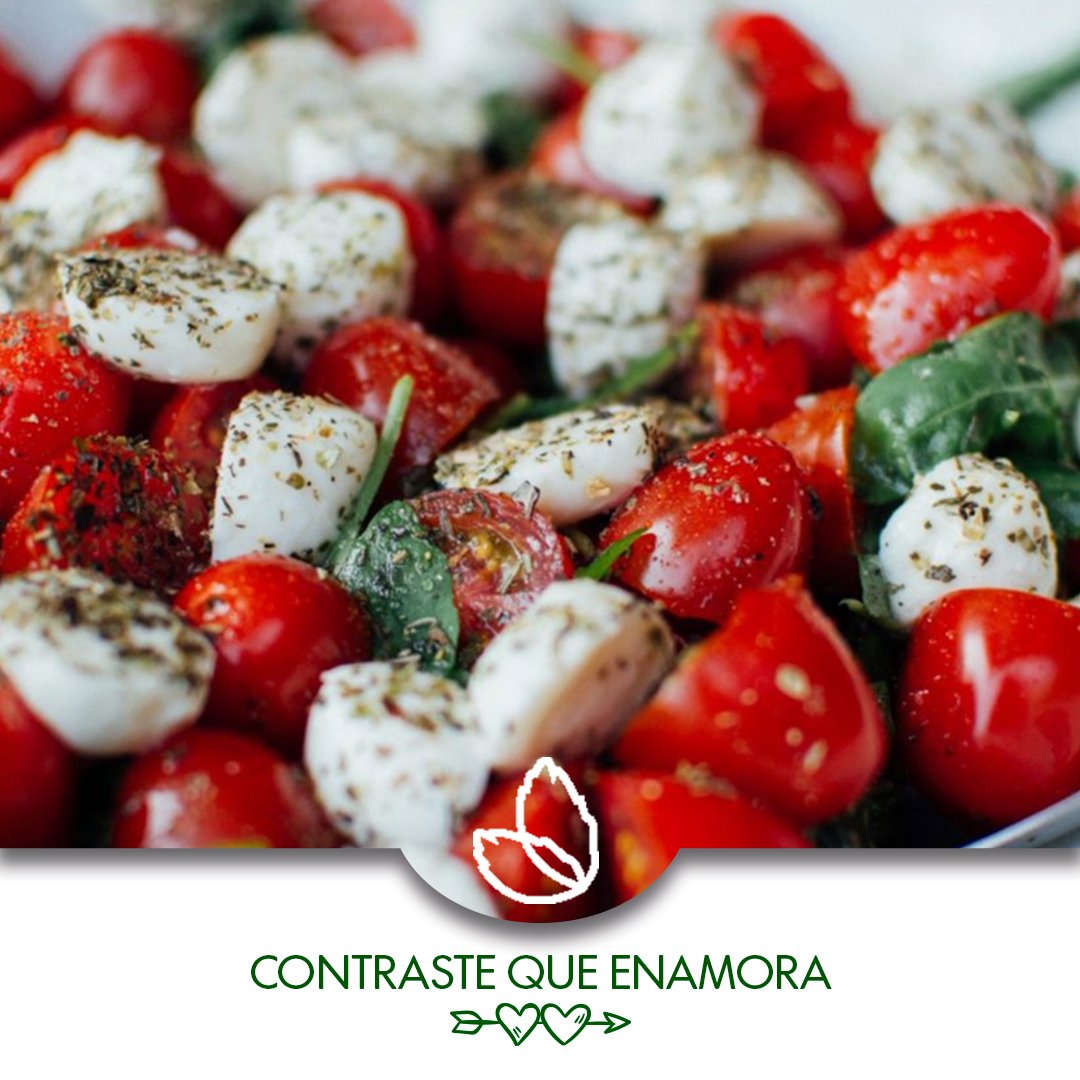 TruviaVE's tweet photo. El rojo perfecto de unos tomaticos Cherrys y la textura de unos trocitos de queso que se deshacen en el paladar. 
¡Amor en el plato! https://t.co/7jE3BAJRHu