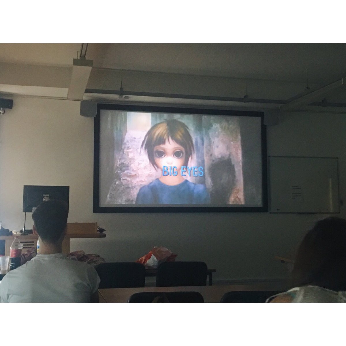 DMU_Exhibition's tweet photo. ‘So, who is the artist?’🤔Big Eyes (dir. Tim Burton, 2014) was shown at the movie night today! How do you feel about this compelling story?

#pursuitsofhappiness https://t.co/jrrlmUBQPW