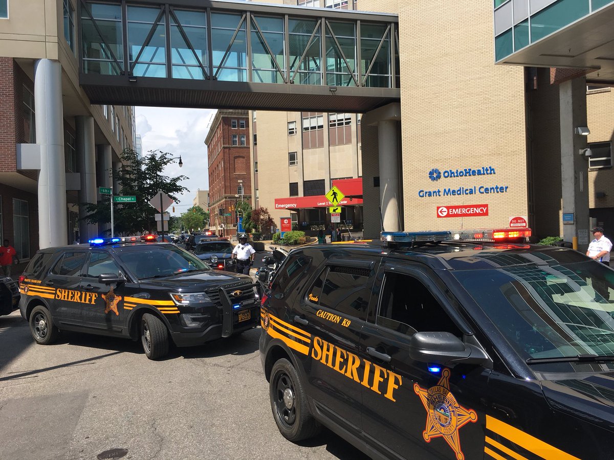 OHFCSO's tweet photo. We are HAPPY to release the following information: Deputy Jacob “Jake” Heaberlin has been released from Grant Hospital! He was escorted home by his fellow deputies and @ColumbusPolice Motor &amp; Freeway Units! Central Ohio THANK YOU for all of thoughts &amp; Prayers! #ThinBlueline https://t.co/6iUZ4HLPzB