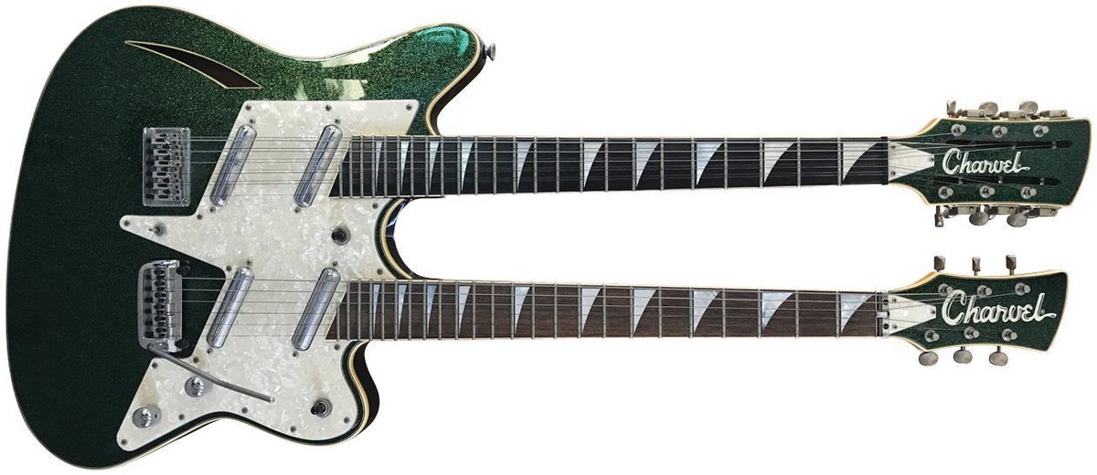 premierguitar's tweet photo. How could you NOT wanna read about this #TrashOrTreasure @CharvelGuitars #Surfcaster doubleneck? https://t.co/JTYgxbF0A4 https://t.co/KgviVjjQ2G