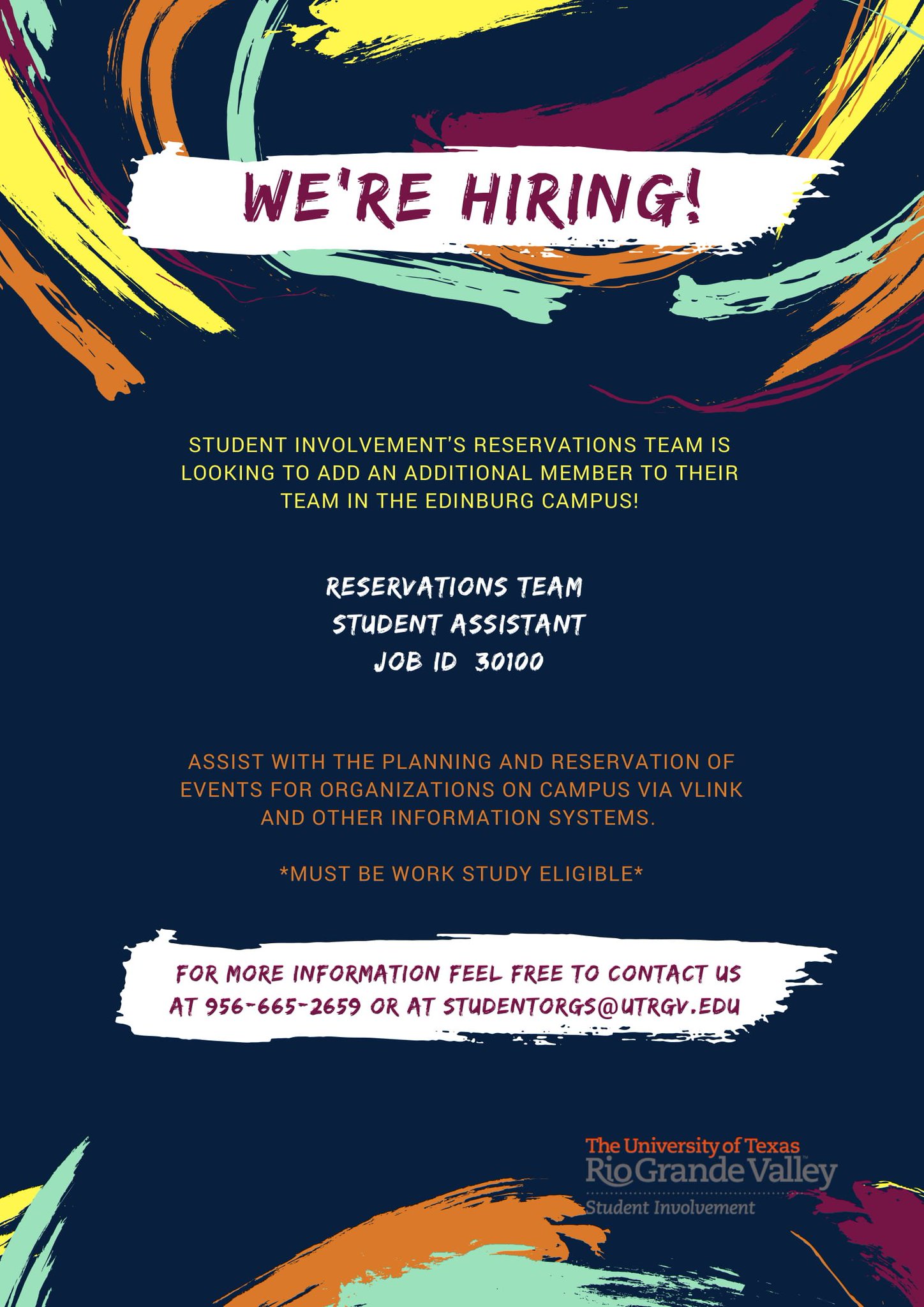 Utrgv Student Life Our Reservations Team Is Hiring Log On To Career Connection Via T Co T36rmc1yh4 And Search For Job Id To Apply If You Are Unable To View The