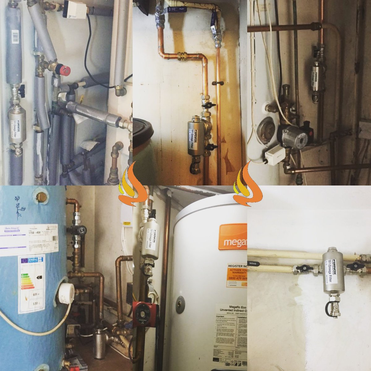 greenheatuk's tweet photo. This week 2 of our engineers have embarked on the hefty task of installing 32 Fernox Omega 22mm TF1 filters - one in each flat in a block we look after in Central London #NotJustKestonBoilers #MakeWaterWork #YouNickelGenius #BoldAsBrass #filters #LotsOfFilters #Omega #TF1 #London https://t.co/392EIUhAki