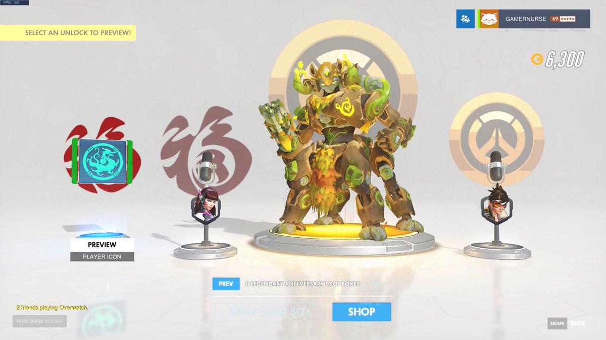Lunebun's tweet photo. When you and your bestie get the same legendary in the free overwatch lootbox 😎😎 https://t.co/mK4qlQMzif