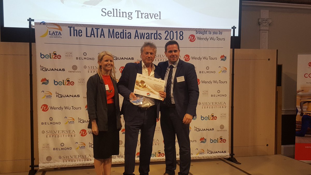 Delighted to be sponsoring the Trade Publication Feature of the Year Award at the #LATAMediaAwards presented by @KateMcW! And the winner is @benlerwill for his piece published in @sellingtravmag @latauk. Well done!