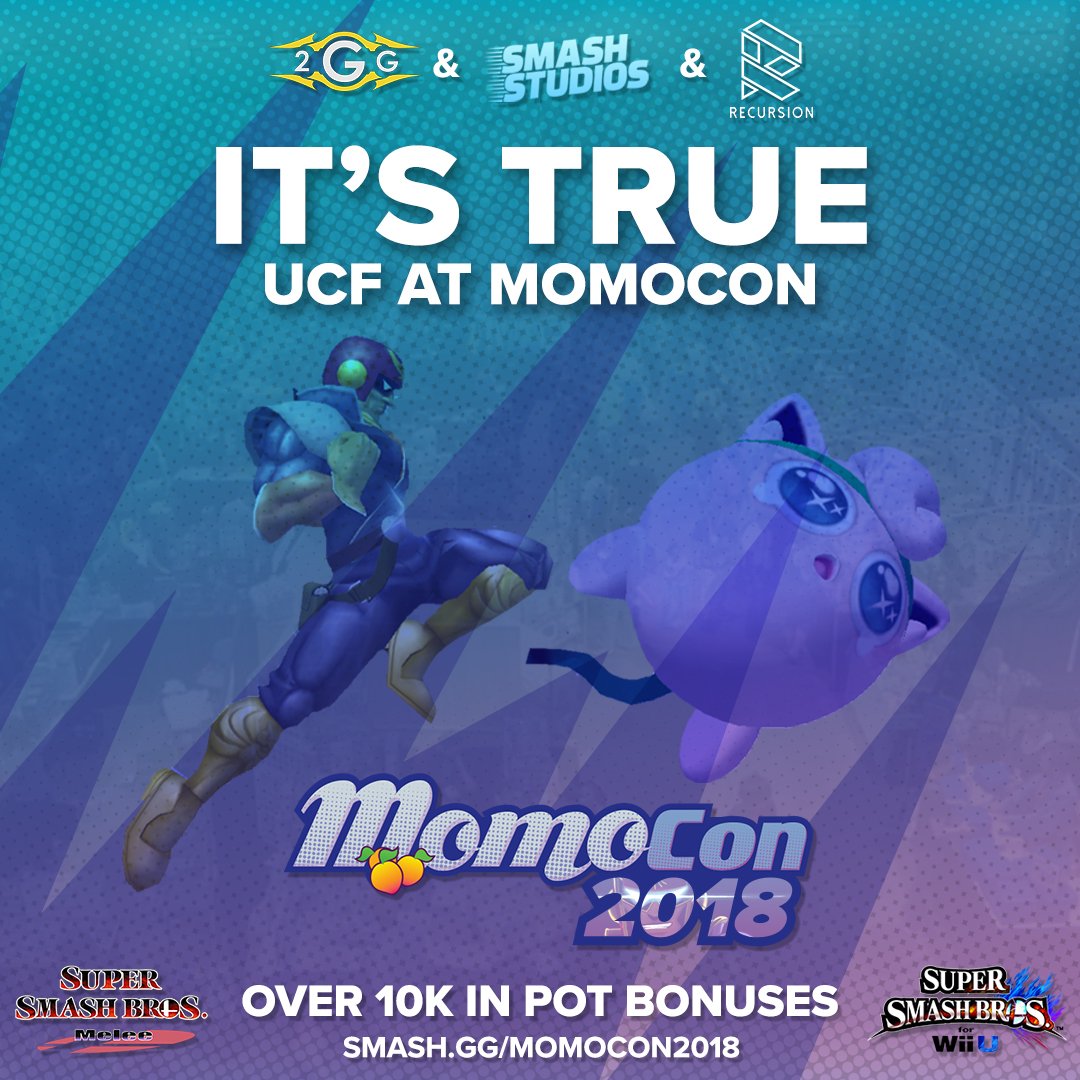 RecursionGG's tweet photo. It's true! Melee at #MomoCon will be run using the latest version of @UCF_SSBM! Find more tournament and convention info at https://t.co/xyaxH24nUm https://t.co/EGGp1l1NKV