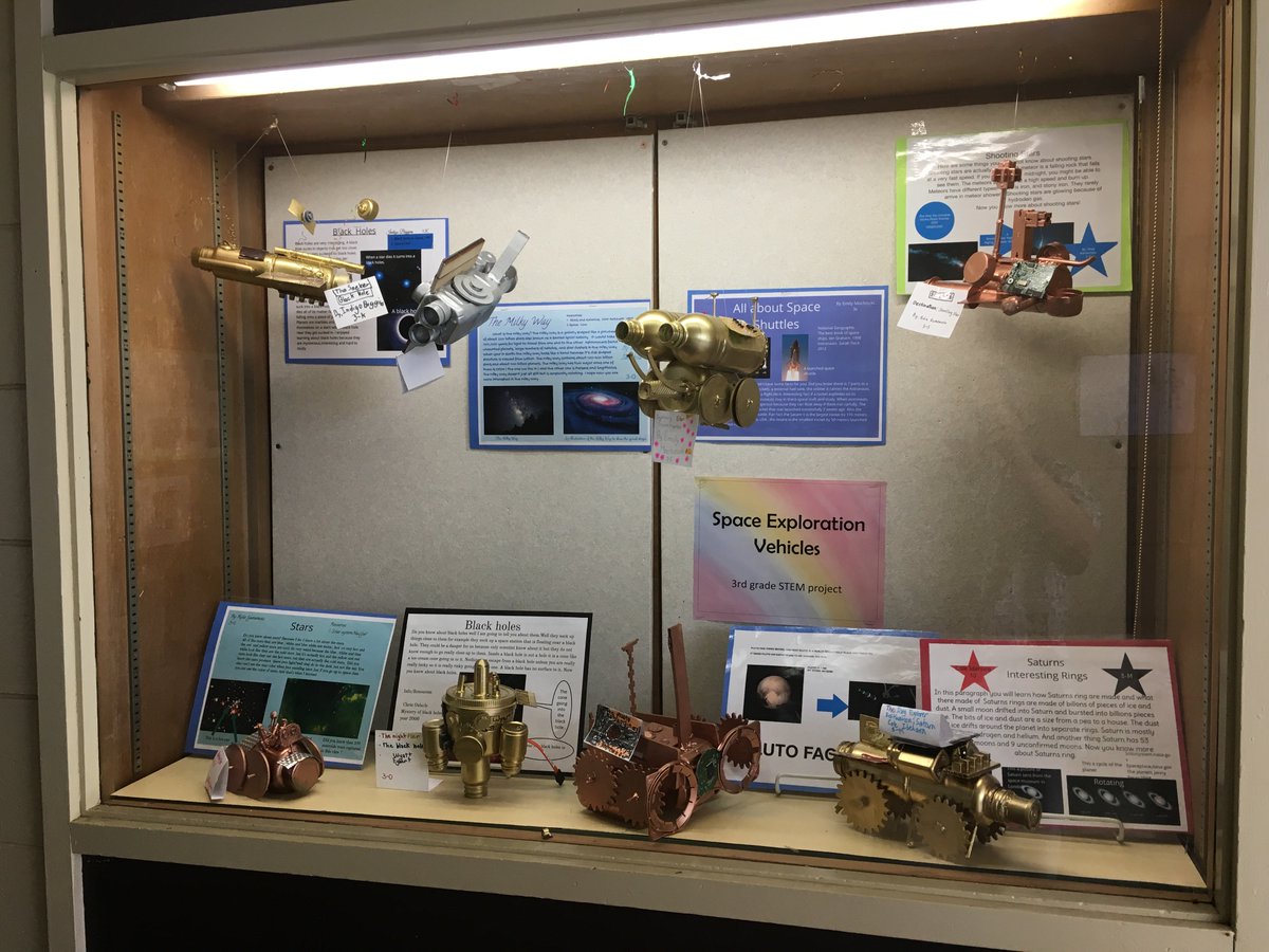 IolaniLSFabLab's tweet photo. 3rd grade science SEVs are on display
Check out the blog post at https://t.co/bYR2xvWSYC
#STEMed
#makerEd
#elemaker
#makeredspace
#edtech https://t.co/B9OzqEFBkA