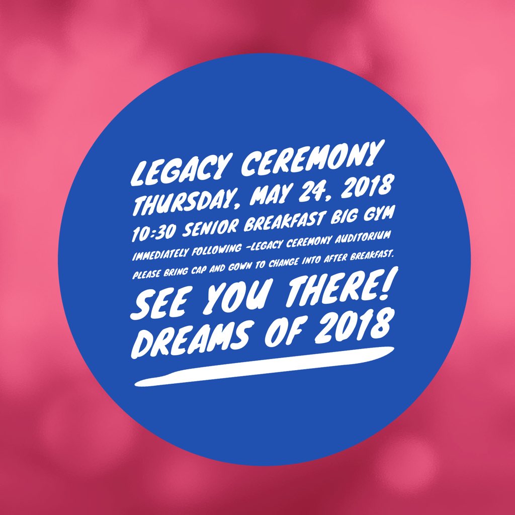 Seniors!
Do not forget about our time together on Thursday for graduation practice, senior breakfast and the Legacy Ceremony.

We look forward to celebrating with you during these final days! <a href="/THSPatriots/">THSPatriots</a> <a href="/THSPatriotsClub/">TrumanPatriotsClub</a>