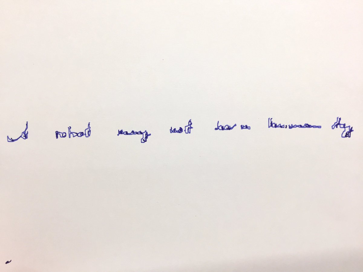 naomi_y_lea's tweet photo. Turns out - it only takes a plotter 4 cycles to render a handwriting almost unintelligible.
@ialab #DfPI #MachineTheatre #StrangeLoop #ZerothLaw
Made with #OpenCV and #Processing https://t.co/FeqYFlYPZG