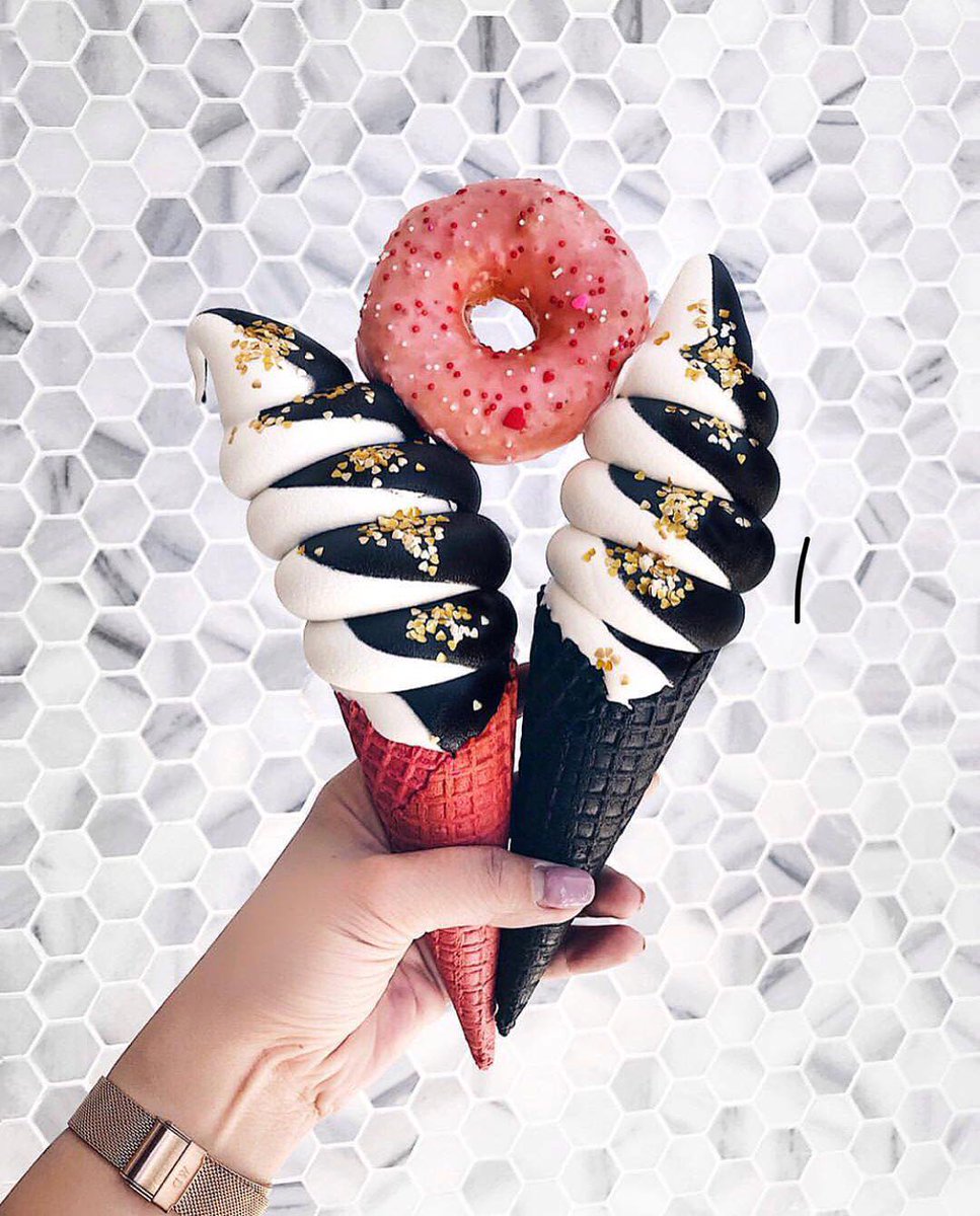 BzzAgent's tweet photo. When you can’t decide between ice cream or a doughnut so you just choose both 😍 🍦🍩 Have a preference for one of these summer treats? Tell us which you like...? https://t.co/VftKFvjPKx