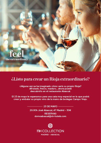 ¿Te atreves a crear tu propio vino? Te esperamos este miércoles 23 en <a href="/NHCollectionES/">NH Collection España</a> Madrid Abascal en una cata muy especial 🍷👏
