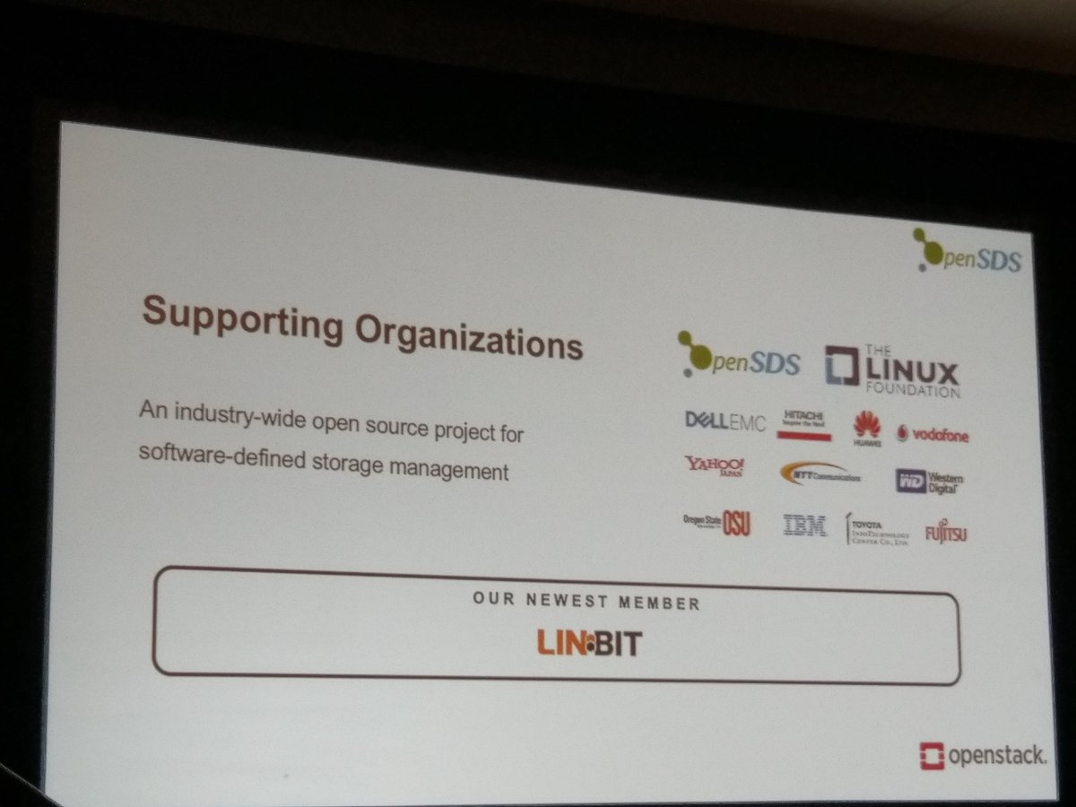 linbit's tweet image. #Linuxfoundation project #OpenSDS announcing @LINBIT as the newest contributing partner at #openstacksumit 2018! #DRBD