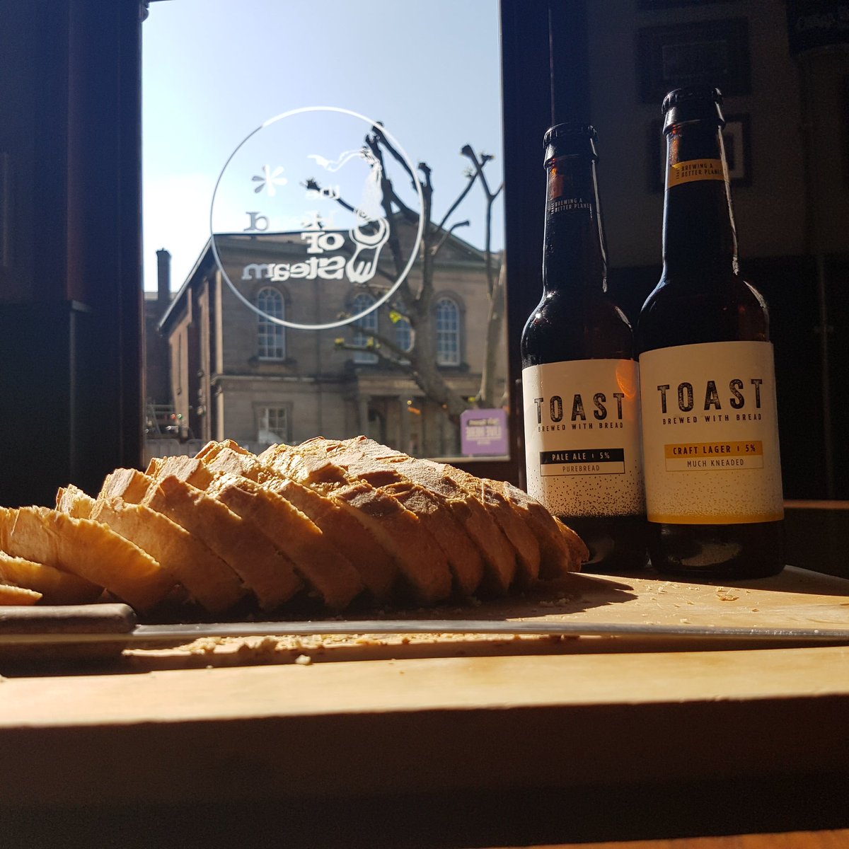 HOS_Sheffield's tweet image. Fresh in from @ToastAle, the non-profit London brewery. 

Brewed with fresh surplus bread down London way, stopping otherwise good bread from reaching landfill.

It's pretty darn tasty too, but not advisable to be accompanied by butter.

#Toast #NoButter #BreadBeer #SayNoToWaste