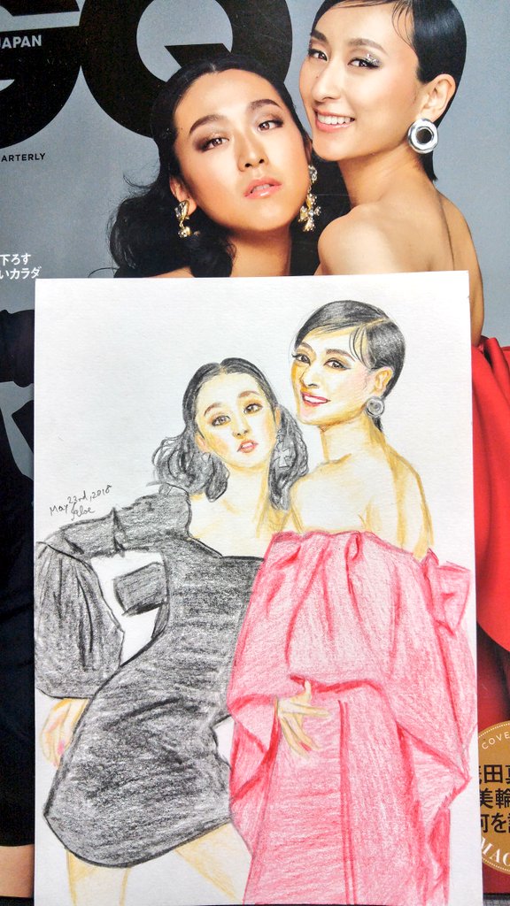 3a 3lo あろえ در توییتر Gq6月号表紙の浅田舞さん浅田真央さん姉妹を描いてみた 真央ちゃんの目尻もう少し濃く描いてもよかったかな でもお気に入り Asadamai717 あろ絵 イラスト 似顔絵 Portrait 色鉛筆 色鉛筆画 色鉛筆絵 浅田真央 浅田舞 Gq