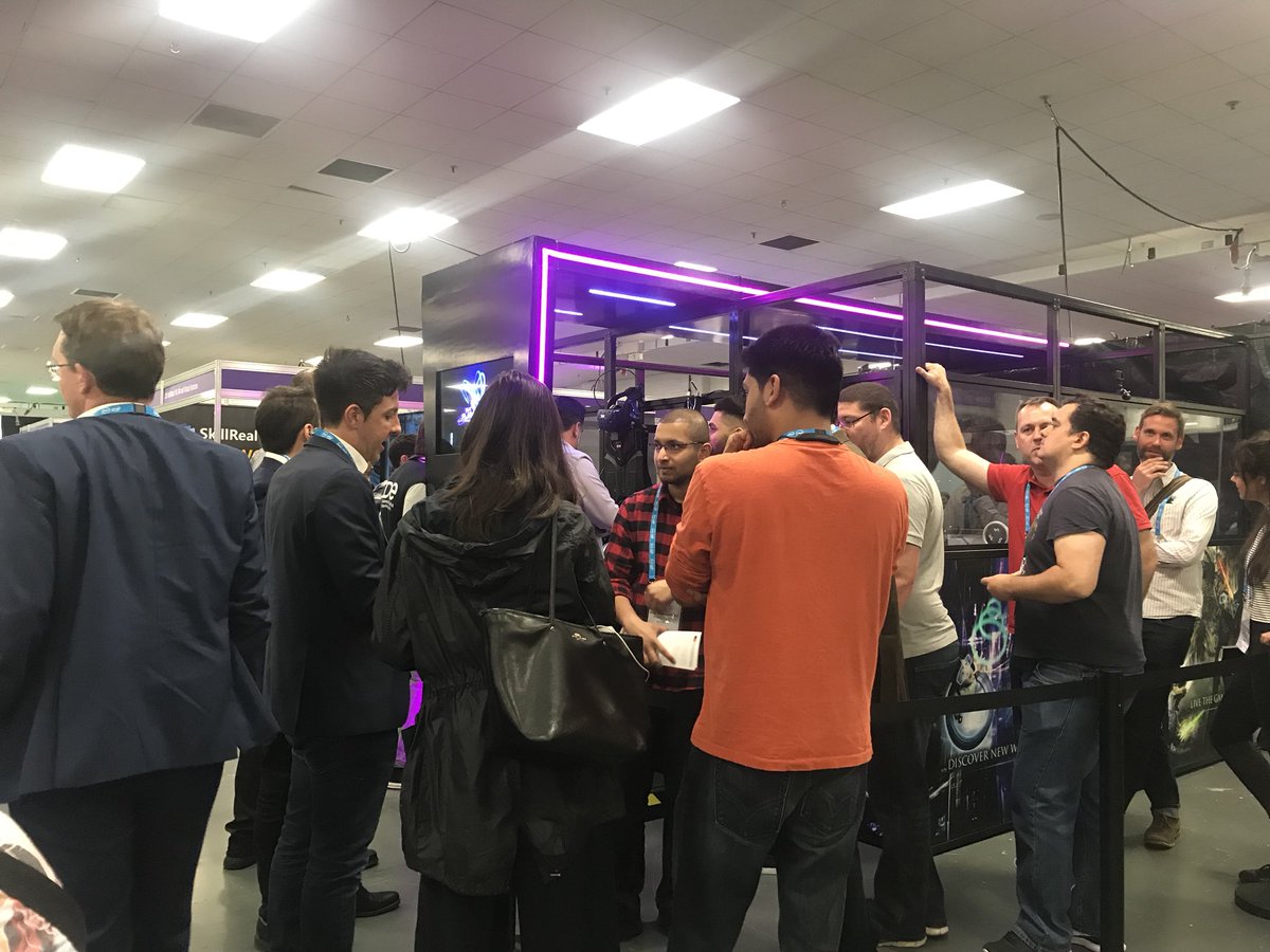 AiSolve's tweet photo. One day down, one more to go. We couldn’t have asked for a better turn out on our first day at #VRWorld2018. #WePlayVR #VRSims https://t.co/BMULR6jZiL