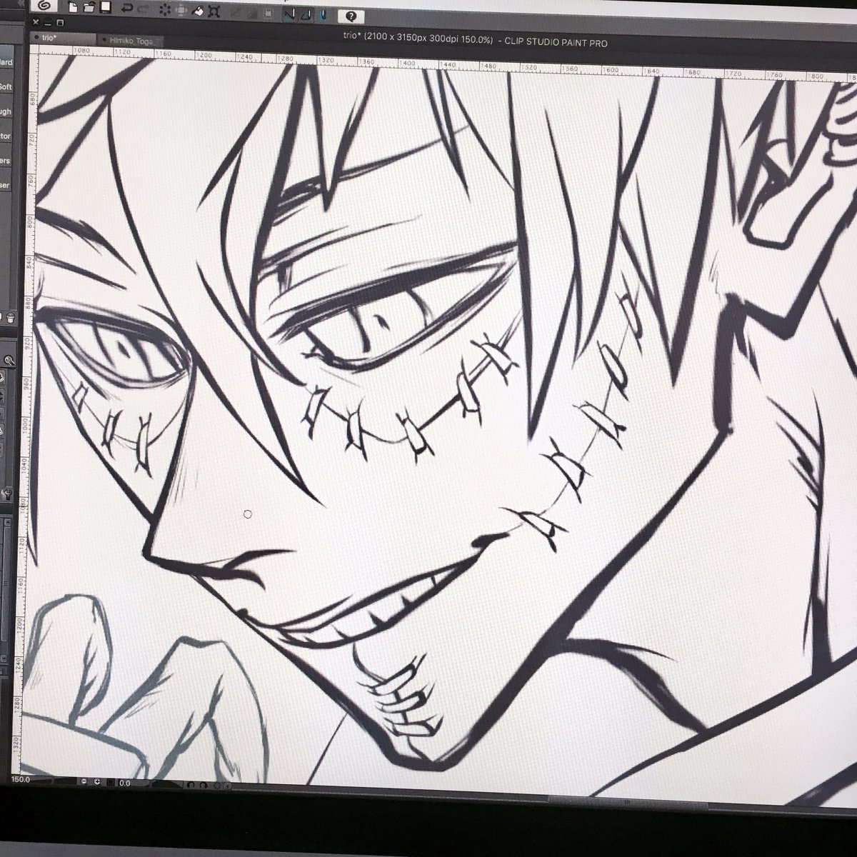 WIP✨ working on my @VillainTrioZine pieces 
#heroaca_a #togahimiko #dabi #shigaraki 