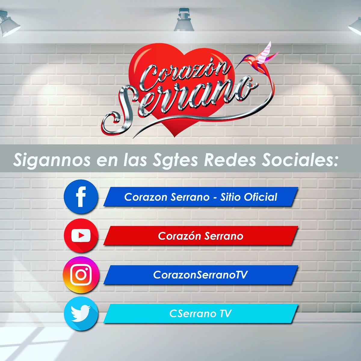 SIGANNOS y mantenganse informados con todas nuestras presentaciones, primicias y vídeo clips
Youtube: bit.ly/1m4N0Is