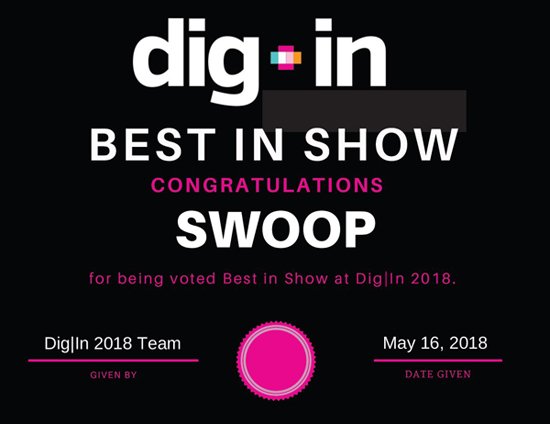 AgeroNews's tweet photo. Swoop roadside assistance platform wins "Best in Show" at #DigIn2018 for its digital claims consumer experience. Congrats to the entire @joinswoop team. https://t.co/LYThsULBB9 https://t.co/Ryoc9YvCJx