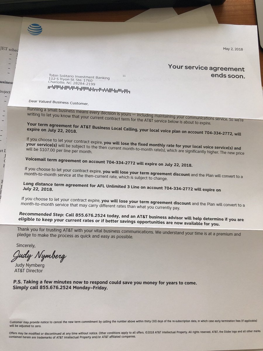 TobinandCo_IBG's tweet photo. Oh goodness. More shenanigans from @ATTBusinessCare @ATTSmallBiz @ATTBusiness In this age of email, we have to call or they will jack up our prices. We really hate this stupid game. #messageus #demandrespect #renewautomaticallyplease #killcontracts https://t.co/vW26y8KUdE