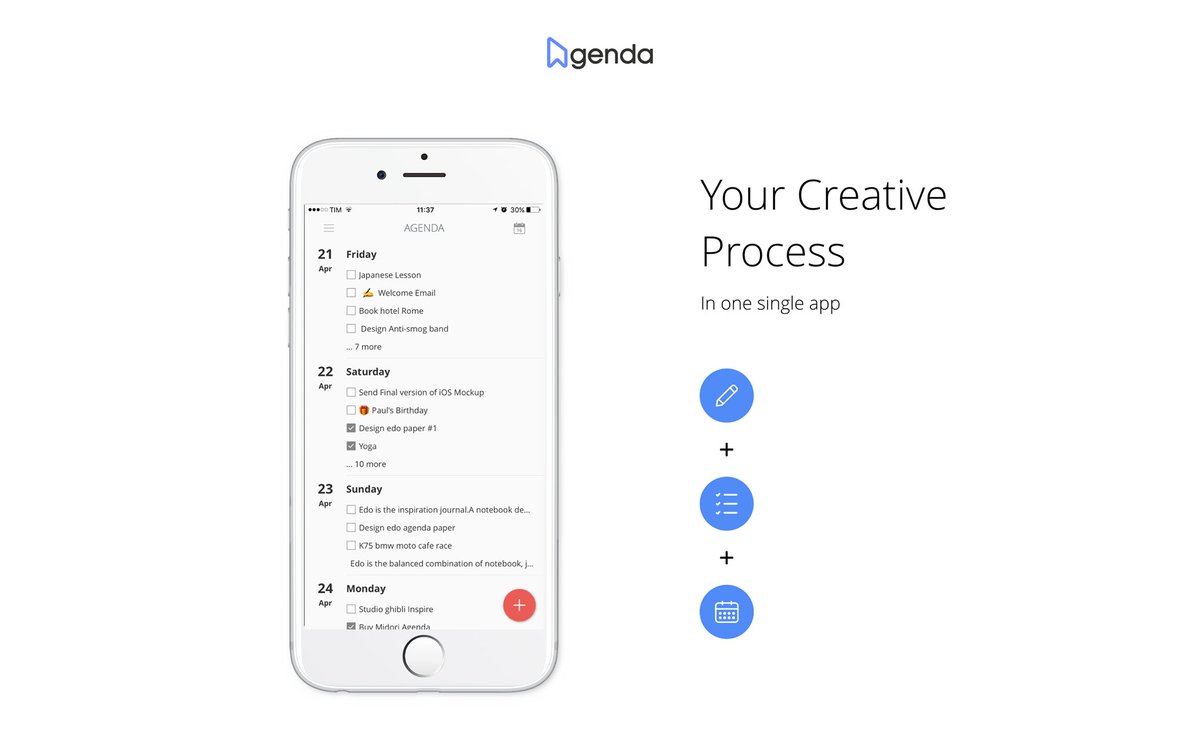 Manage your entire Idea capturing, planning and task management process from one single app.
Note taking + Calendar + Task Management = Edo Agenda
Available for Web, iOs and Android

agenda.edo.io/welcome/