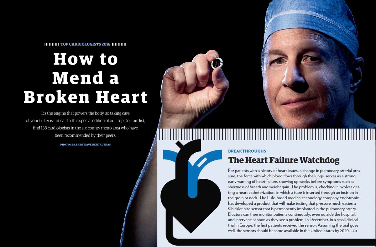 Breakthrough #heartfailure technology! <a href="/Endotronix/">Endotronix</a> featured in the latest issue <a href="/ChicagoMag/">Chicago magazine</a> #Innovation #cardiology
