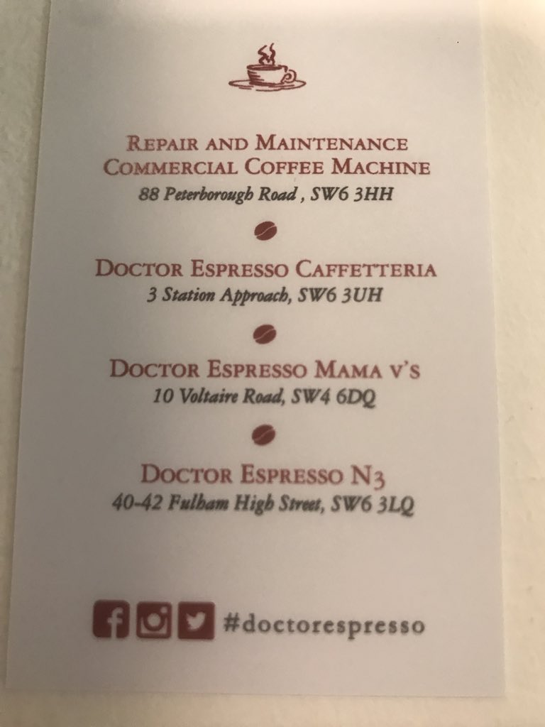 vanessalanc's tweet photo. #newbusinesscard #repairing #coffeeshop #coffeemachine https://t.co/T89aWKYKWV