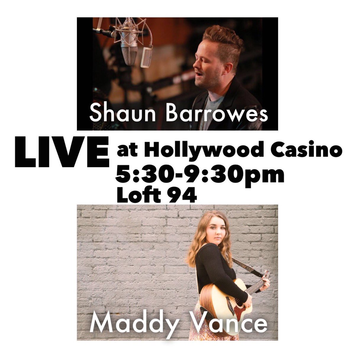 MaddyVanceMusic's tweet photo. this Saturday performing with the incredible @ShaunBarrowes in San Diego’s- Jamul Hollywood Casino https://t.co/y2SVTHLL8a