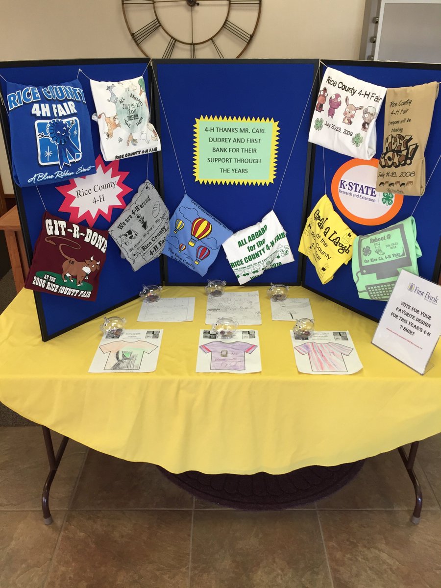 Our Lyons branch still needs your help voting for your favorite t-shirt design for the Rice County Kansas 4-H Fair! 

Decision will be made on Friday, May 25!