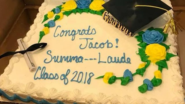 KMOV's tweet photo. Mom upset after grocery store censors son's graduation cake https://t.co/swkRLLvh3K https://t.co/BXSPwZvfI2