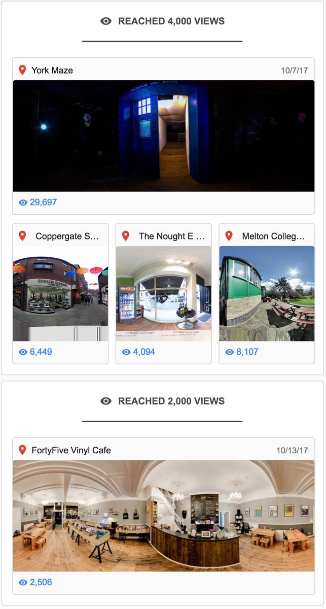 InkBlot360's tweet photo. @Yorkmaze @coppergateyork @noughtefood @MeltonCollege @fortyfiveuk have all exceeded 4,000 views on some of their panoramas this week as they open up the doors to their business via virtual tours for the world to explore.
#VYMembers https://t.co/mUQzvKbHGI