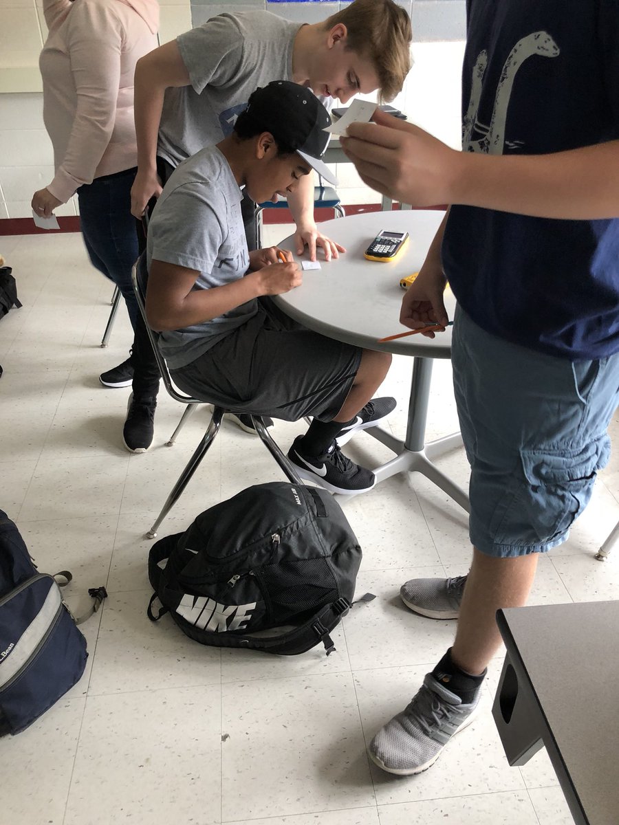 AshleyCrenca's tweet photo. Students randomly grouped today by finding their matching Trinomial equations, factored form and solutions. #broncoinstructionalchallenge #gobroncos #solvingquadratics #zpp https://t.co/ST4avy384Y