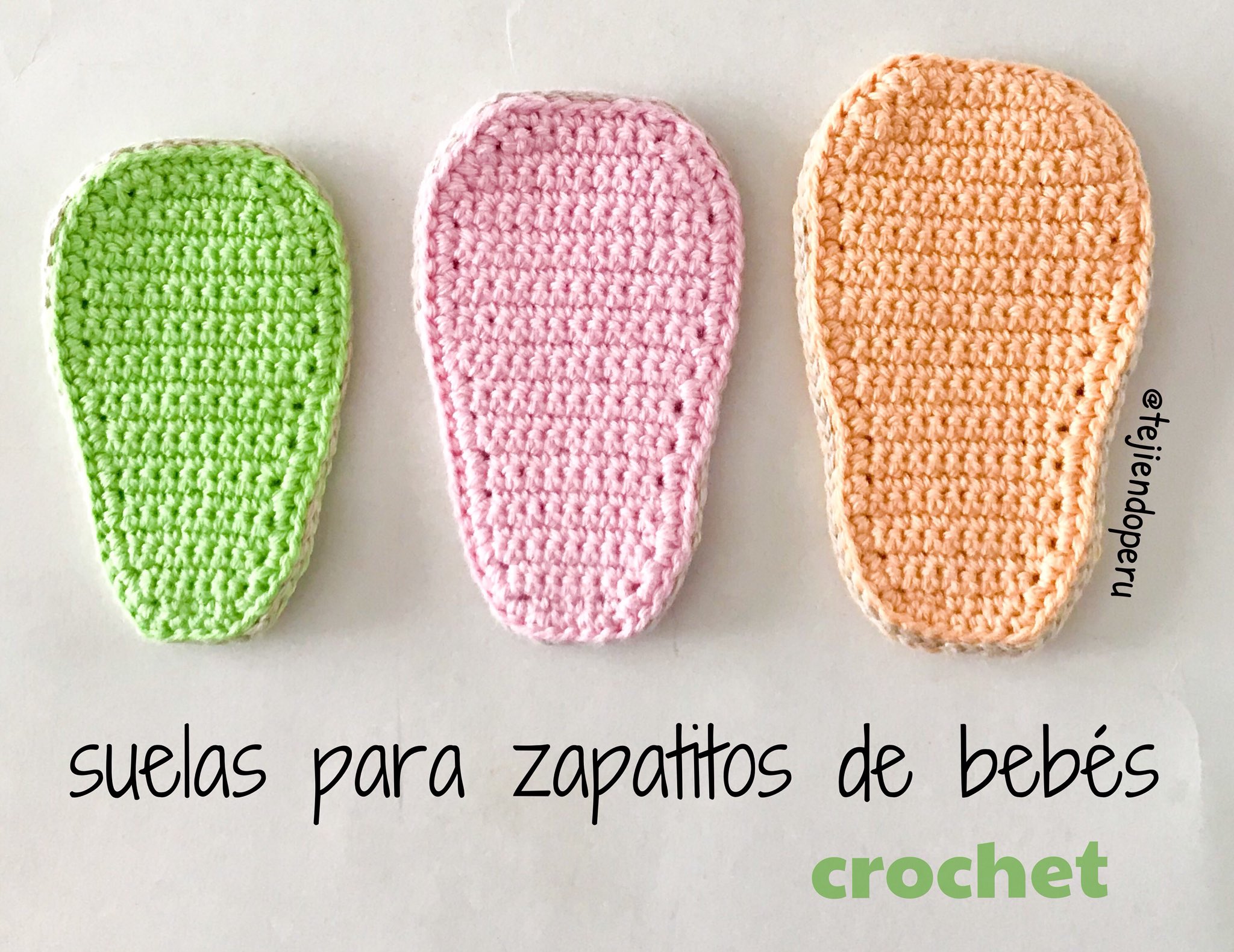 Perú on Twitter: "La forma más fácil de tejer suelas para crochet: ¡en tejido recto! 😁 En este video les mostramos cómo hacerlas en 3 tallas para bebés: