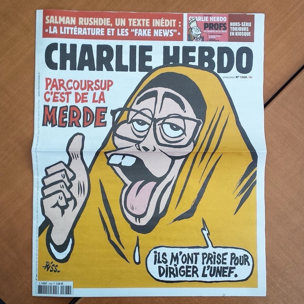 Aminelkhatmi's tweet photo. Énorme la une du @Charlie_Hebdo_ de demain ! 😂❤️ #ToujoursCharlie https://t.co/KNkPIFauCO