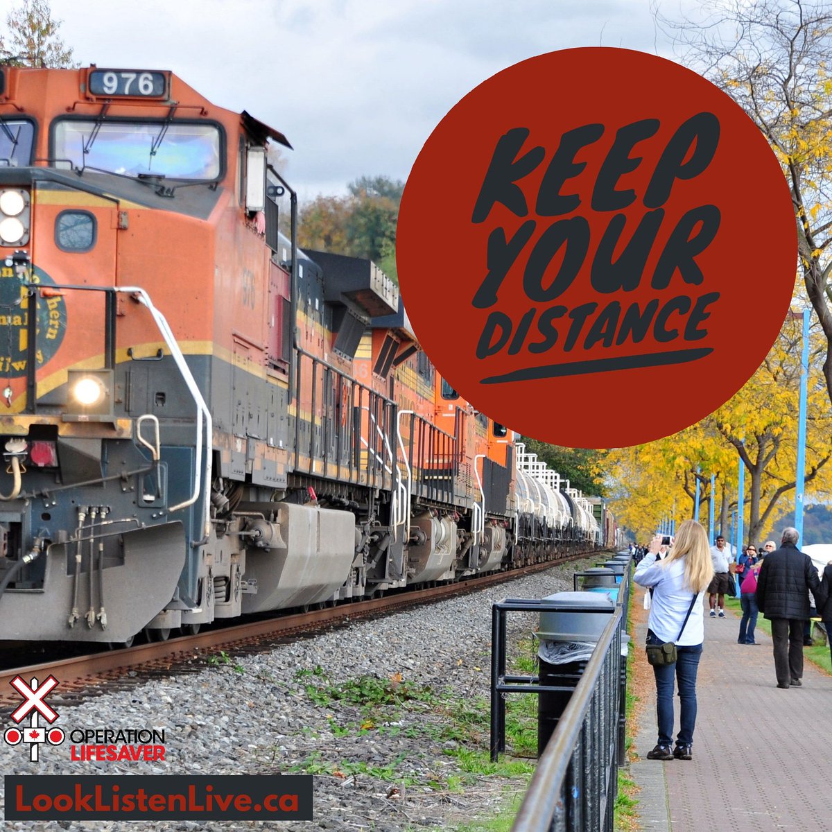 oplifesaver's tweet photo. Trains can make great photos. But when taking those pictures, be sure to leave at least five metres between you and the nearest rail. https://t.co/3mmaozrAAP https://t.co/Y6NpaEoriy