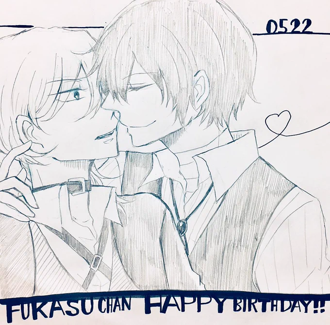 @Y4kasu 誕生日過ぎちゃった〜〜!!!!!
おめでとうございます!!あとシチュとかまるっと無視でなんかとりあえずちゅー(しようと)してる太中になっちゃった🙄ごめんなさい………… 